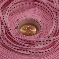 1/4 Pink Grosgrain with Brown Stitches: click to enlarge