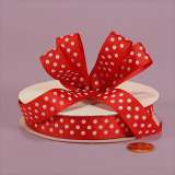 5/8 Red with White Polka Dots Grosgrain